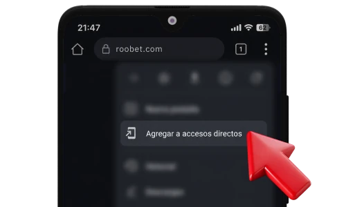 Añadir un acceso directo de Roobet en la pantalla de Android