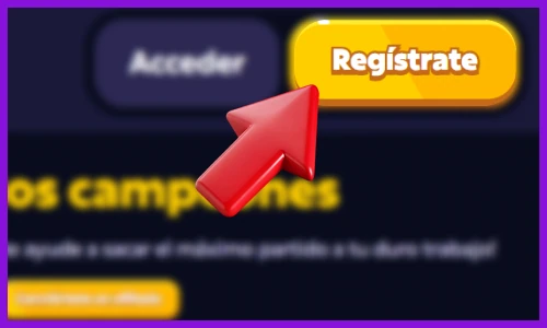 Pulsar el botón de registro para unirse a Roobet