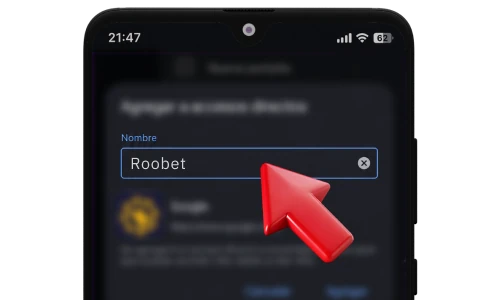 Cambiar el nombre del acceso directo de Roobet en Android